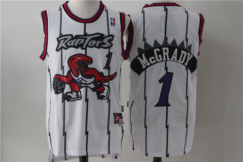 Men Toronto Raptors #1 Mccrady White Throwback NBA Jerseys->dallas mavericks->NBA Jersey